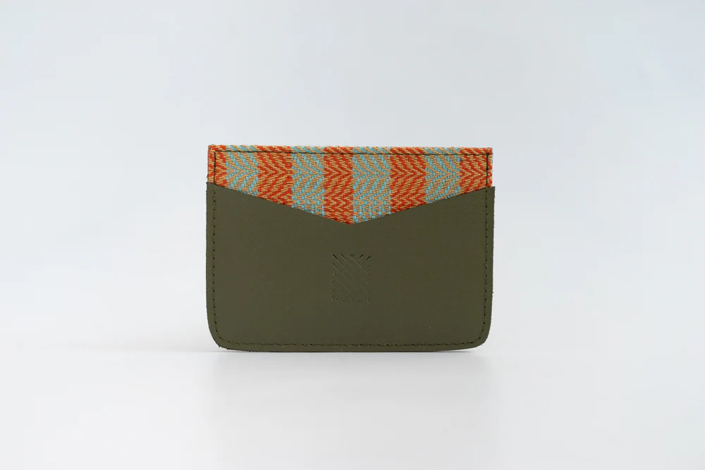 Benguet (Orange and Teal) Leather Card Holder