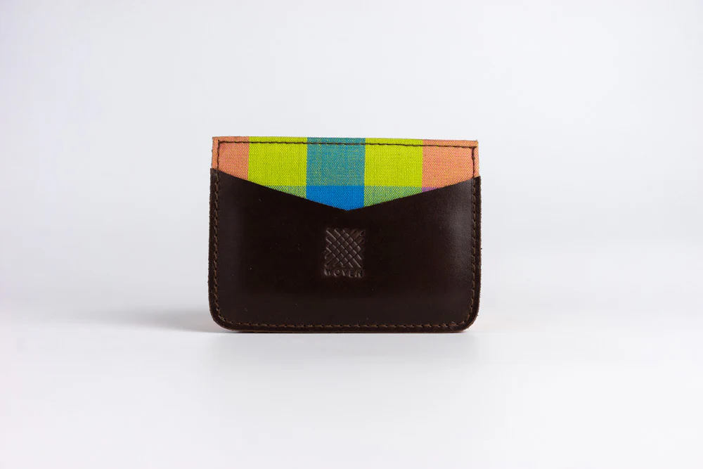 Iloilo (Neon Plaid) Leather Card Holder
