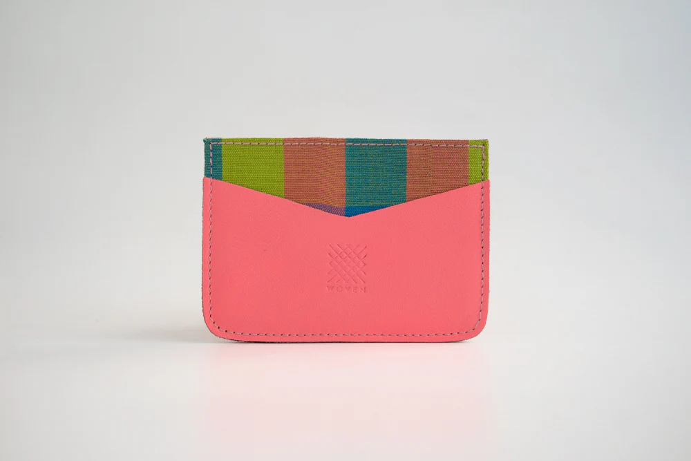 Iloilo (Neon Plaid) Leather Card Holder - Image 2