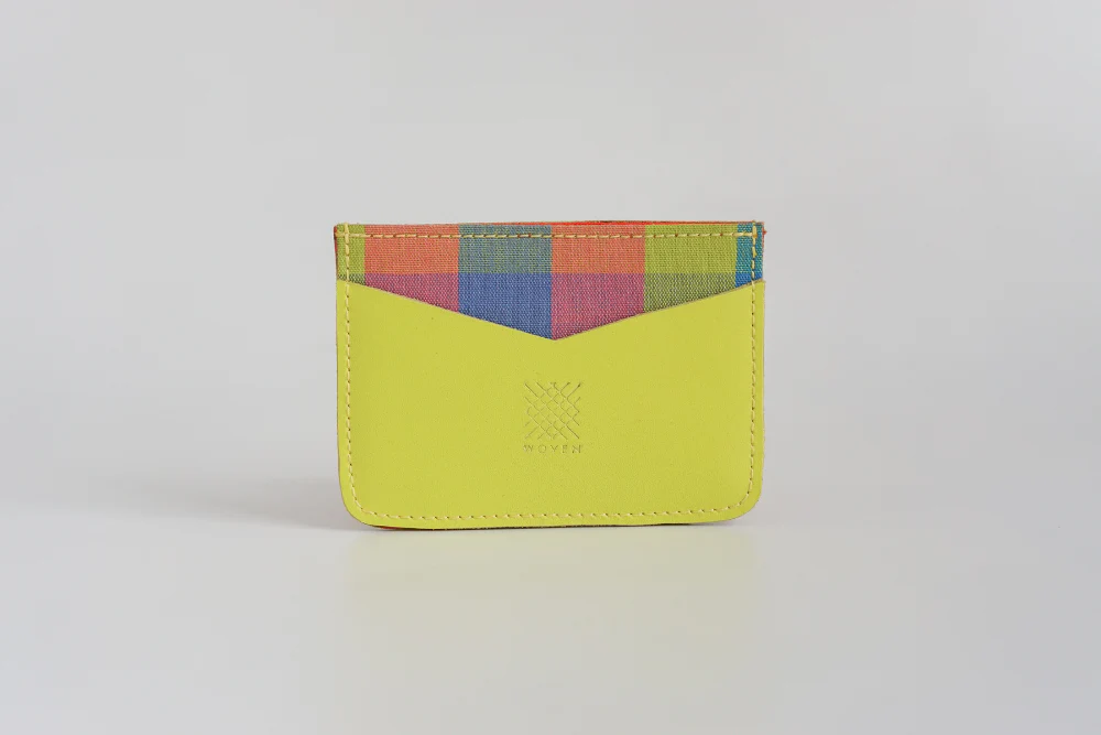 Iloilo (Neon Plaid) Leather Card Holder - Image 4