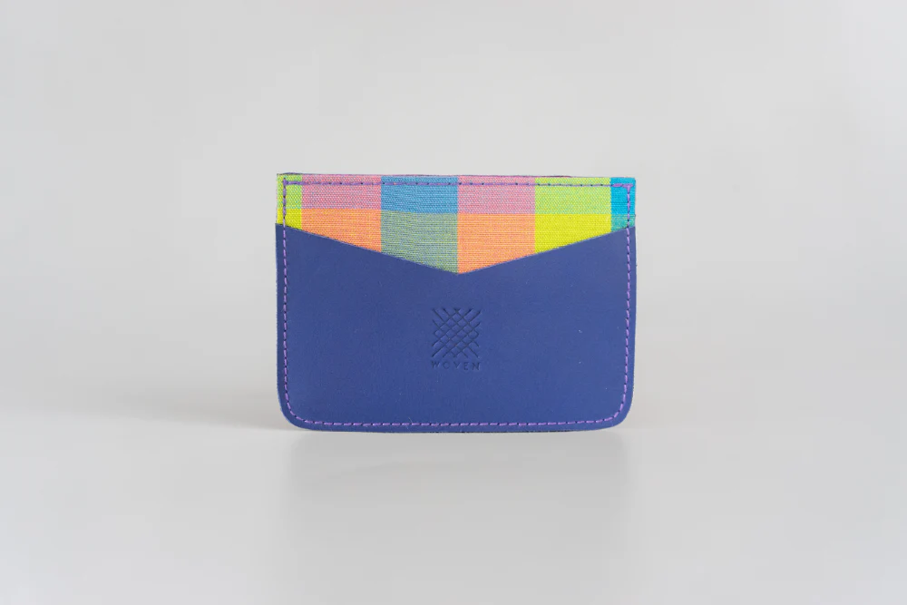 Iloilo (Neon Plaid) Leather Card Holder - Image 6